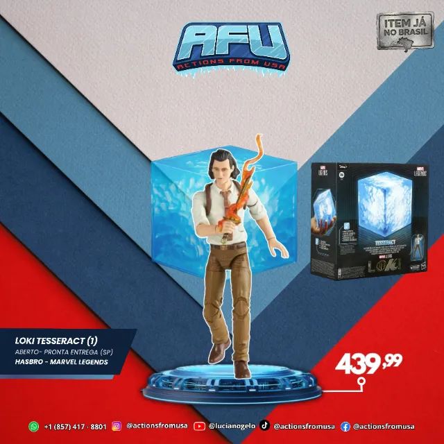 Loki Com Tesseract Marvel Legends Hasbro 