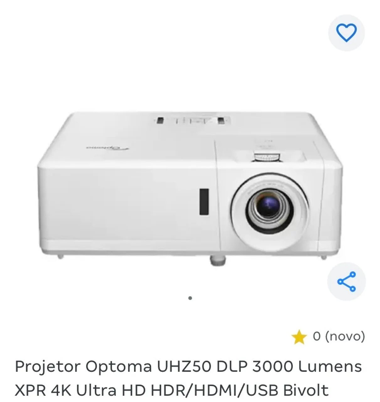 PROJETOR OPTOMA UHZ50 DLP 3000 Lumens XPR 4k Ultra HD HDR HDMI USB BIVOLT 