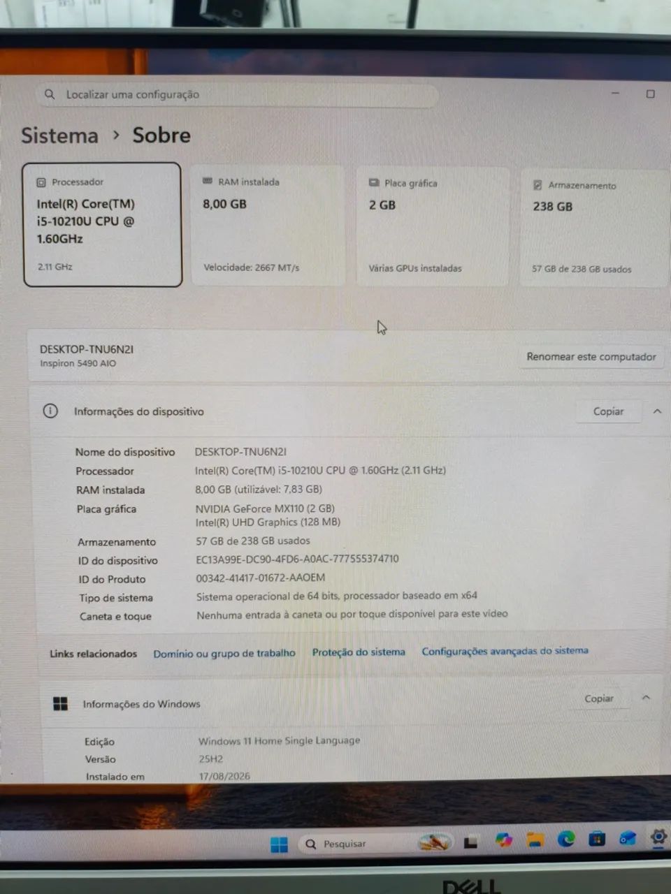 All in one Dell i5 10210u - Foto 4