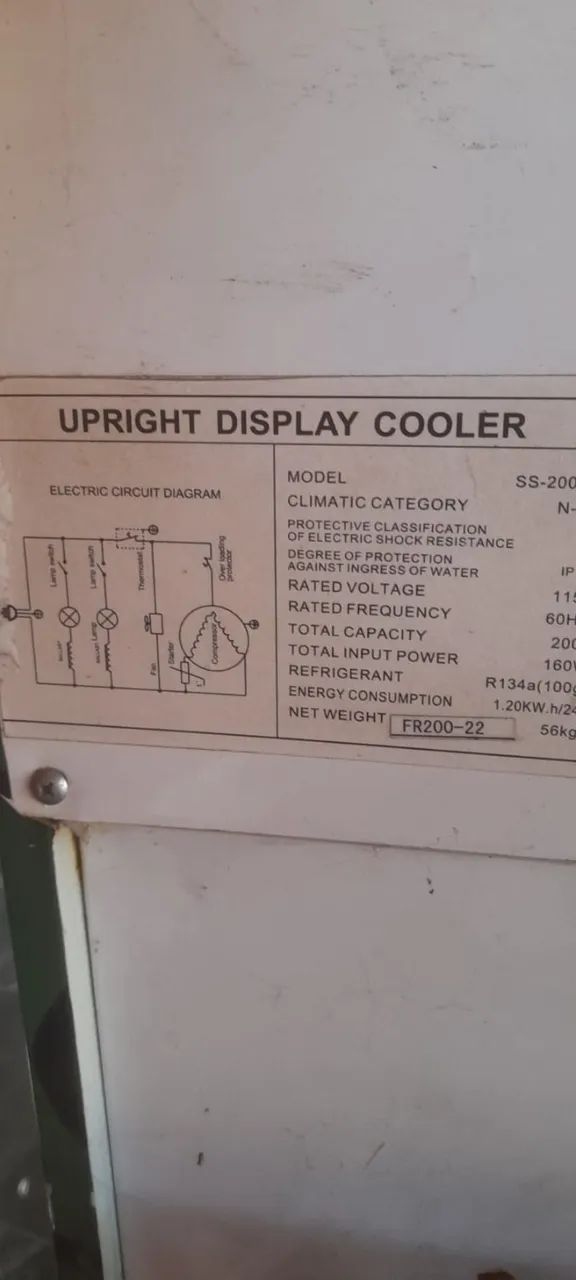 upright display cooler ss-200