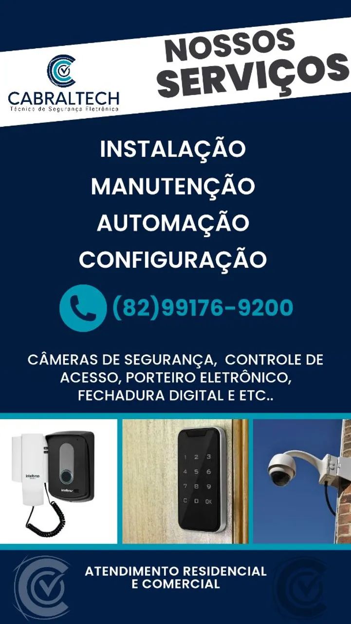 Instalação de equipamentos de segurança eletrônica 