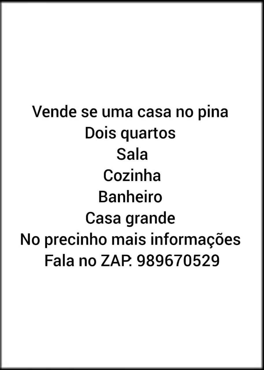 Vende-se uma casa grande no pina 