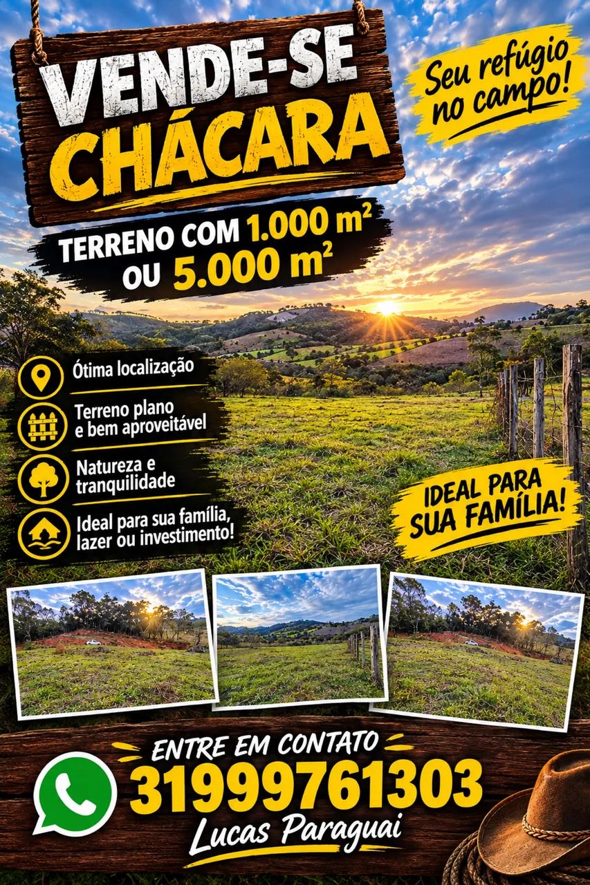 Vendo chácaras de 1000 metros