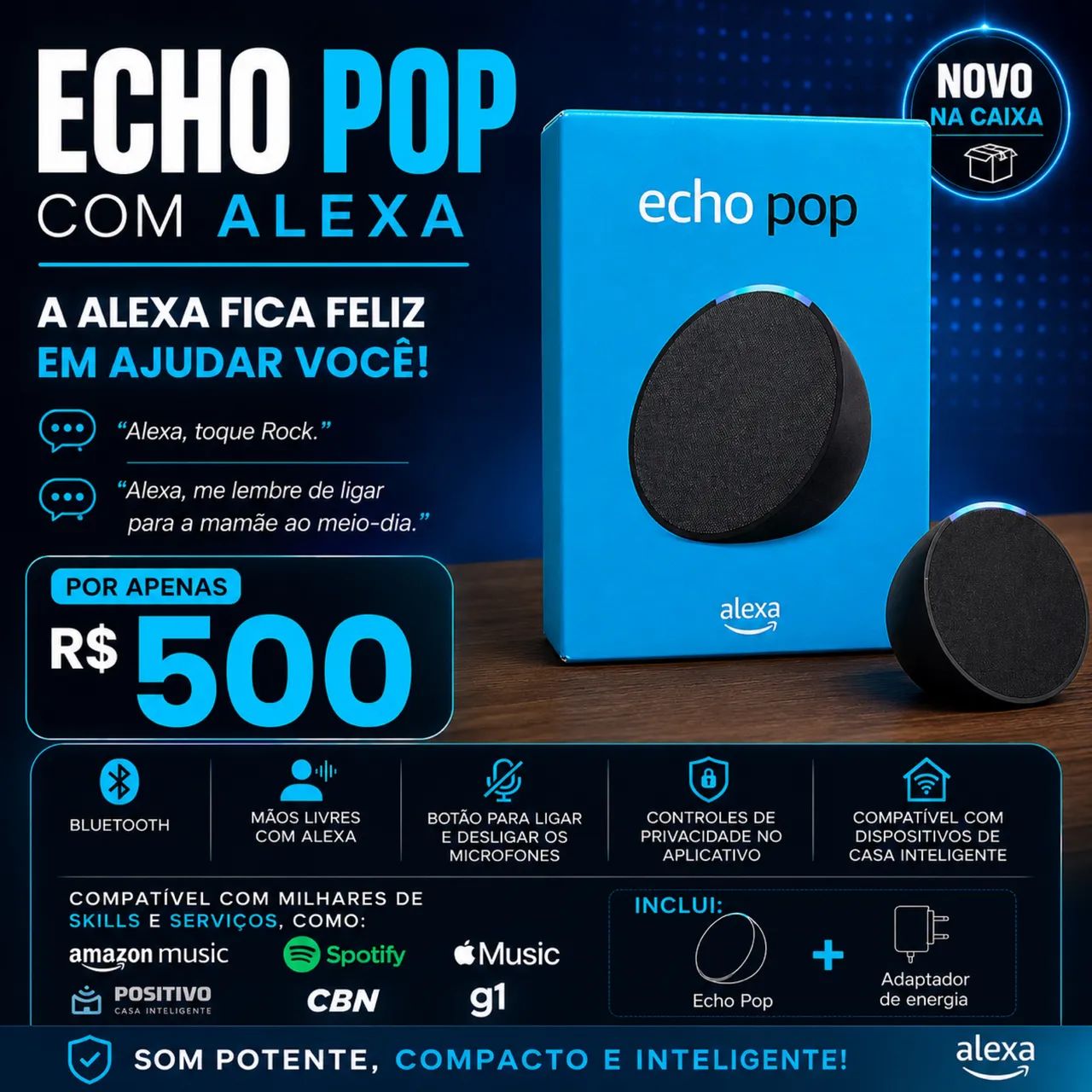 Alexa Echo Pop - Entrega em Mãos 