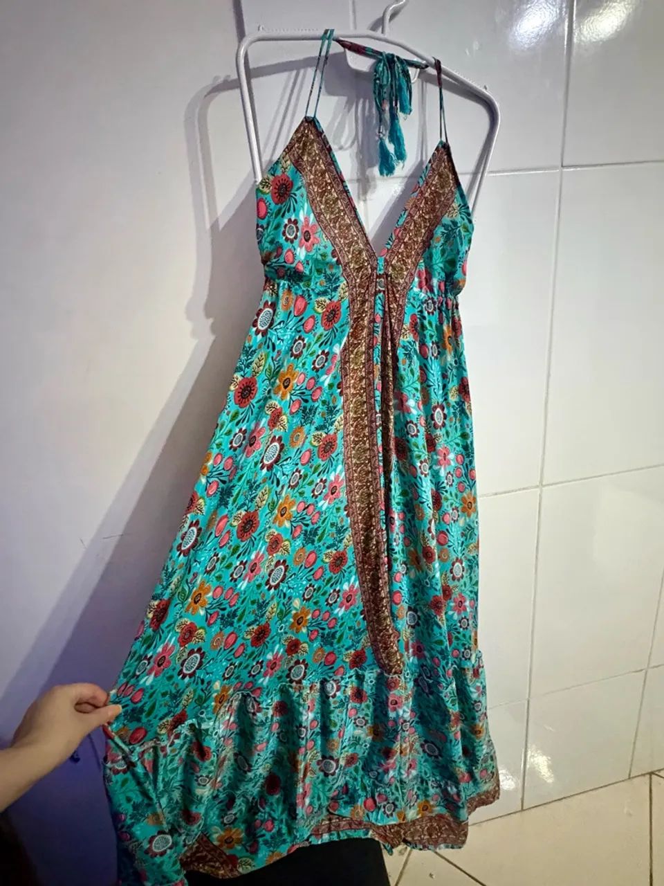 Vestido indiano boho chique costas em v - Foto 2