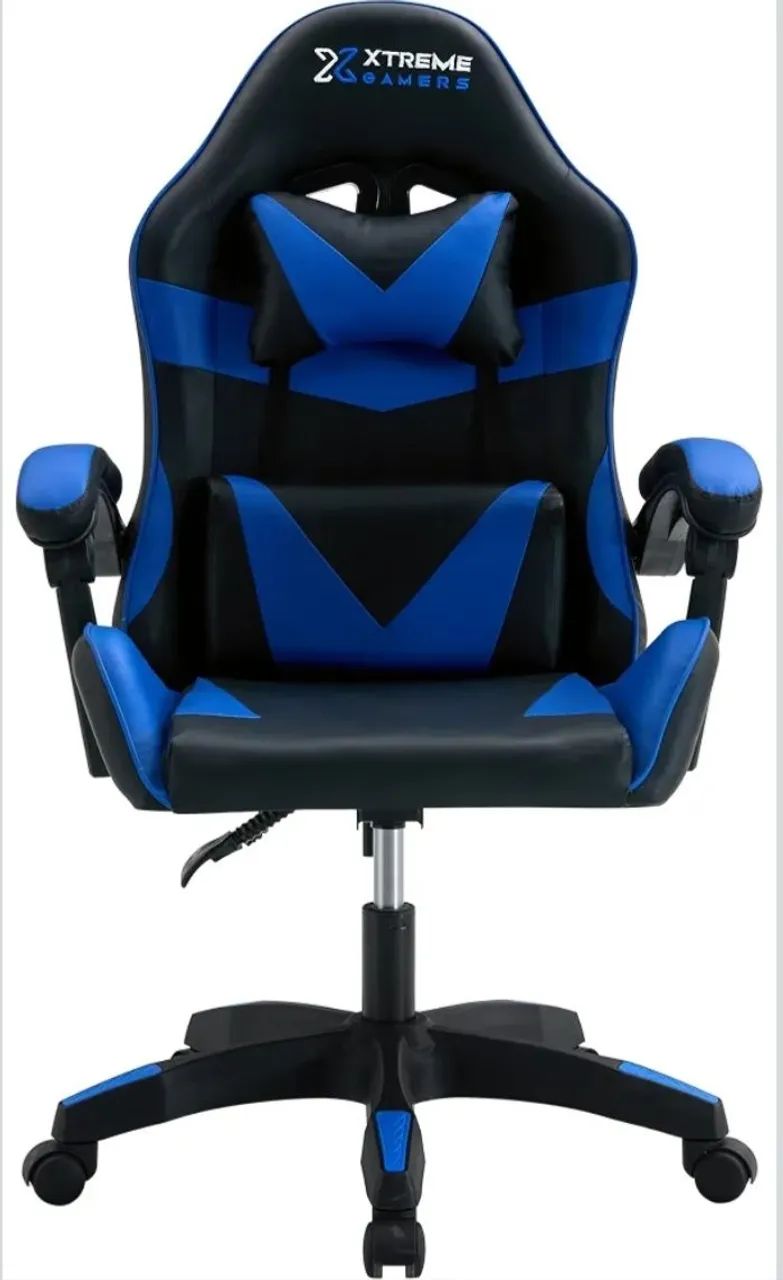 CADEIRA XTREME GAMERS MAXIMUM PRETA E AZUL 
