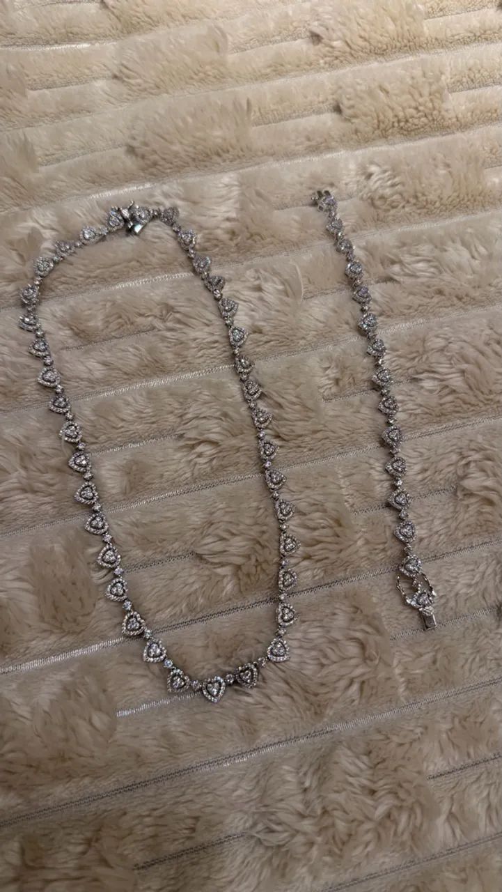 Riviera colar e pulseira coração prata  - Foto 2