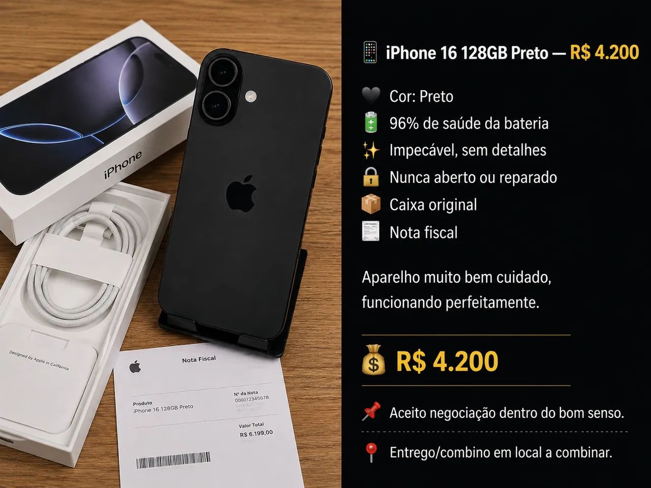 Iphone 16 poucos meses de uso 