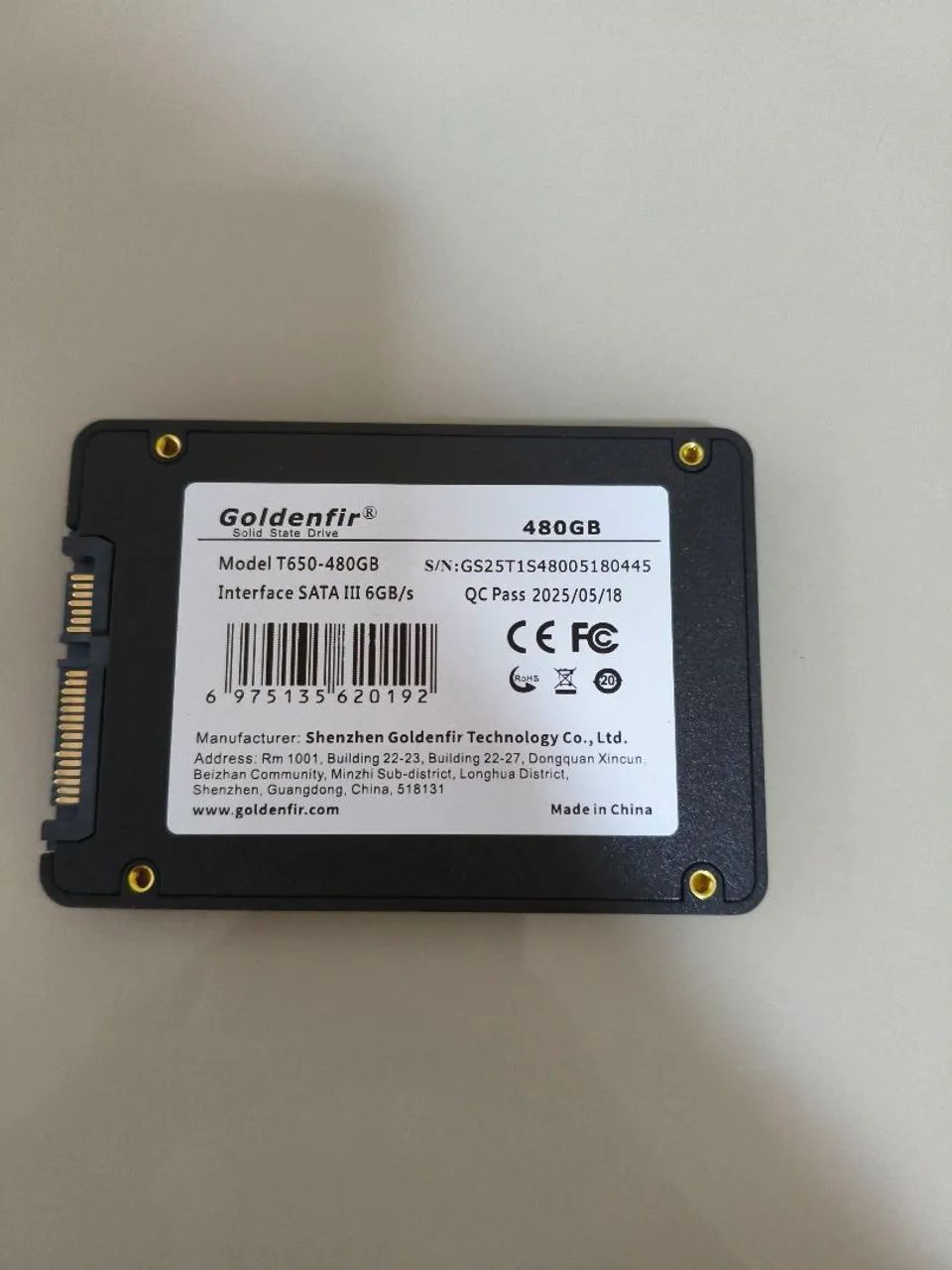 SSD SATA Goldenfir 480GB