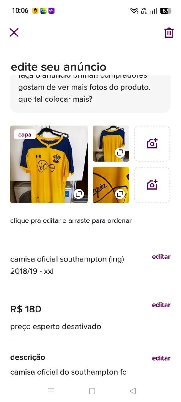 Camisa southampton inglaterra