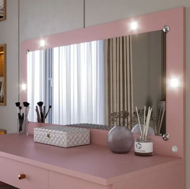 Penteadeira Camarim Estrela com Led 2 Gavetas 1 Porta - SUPER OFERTA! 