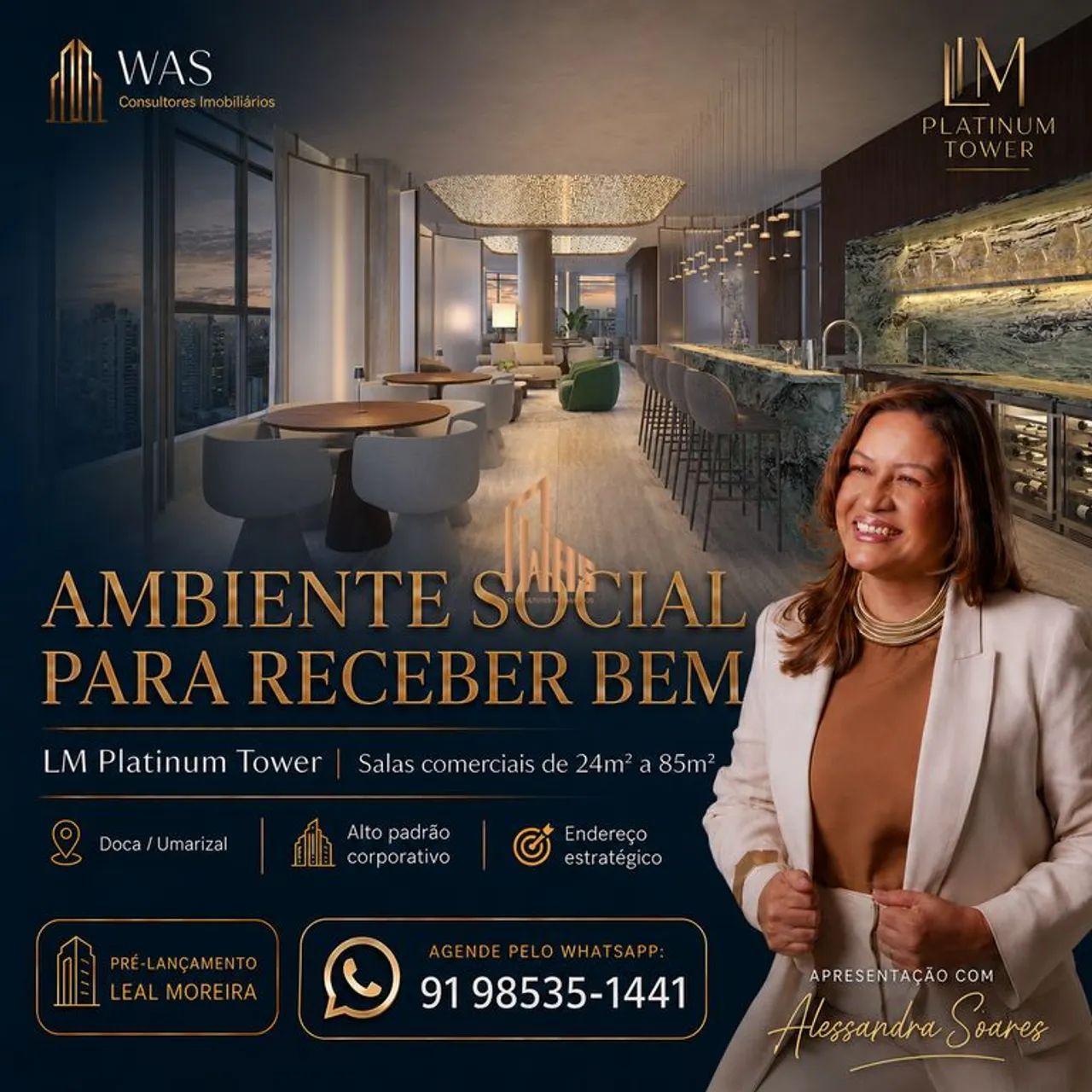 LM Platinum Tower Sala Comercial na Doca, 52m², Umarizal - Foto 3