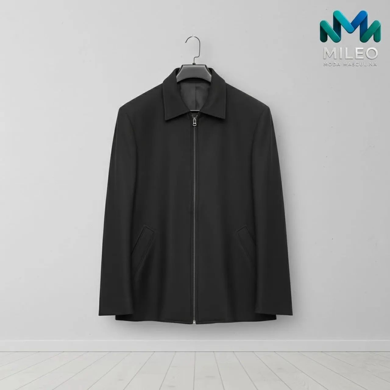 Blaser preto com zíper frontal TAM G - Foto 3