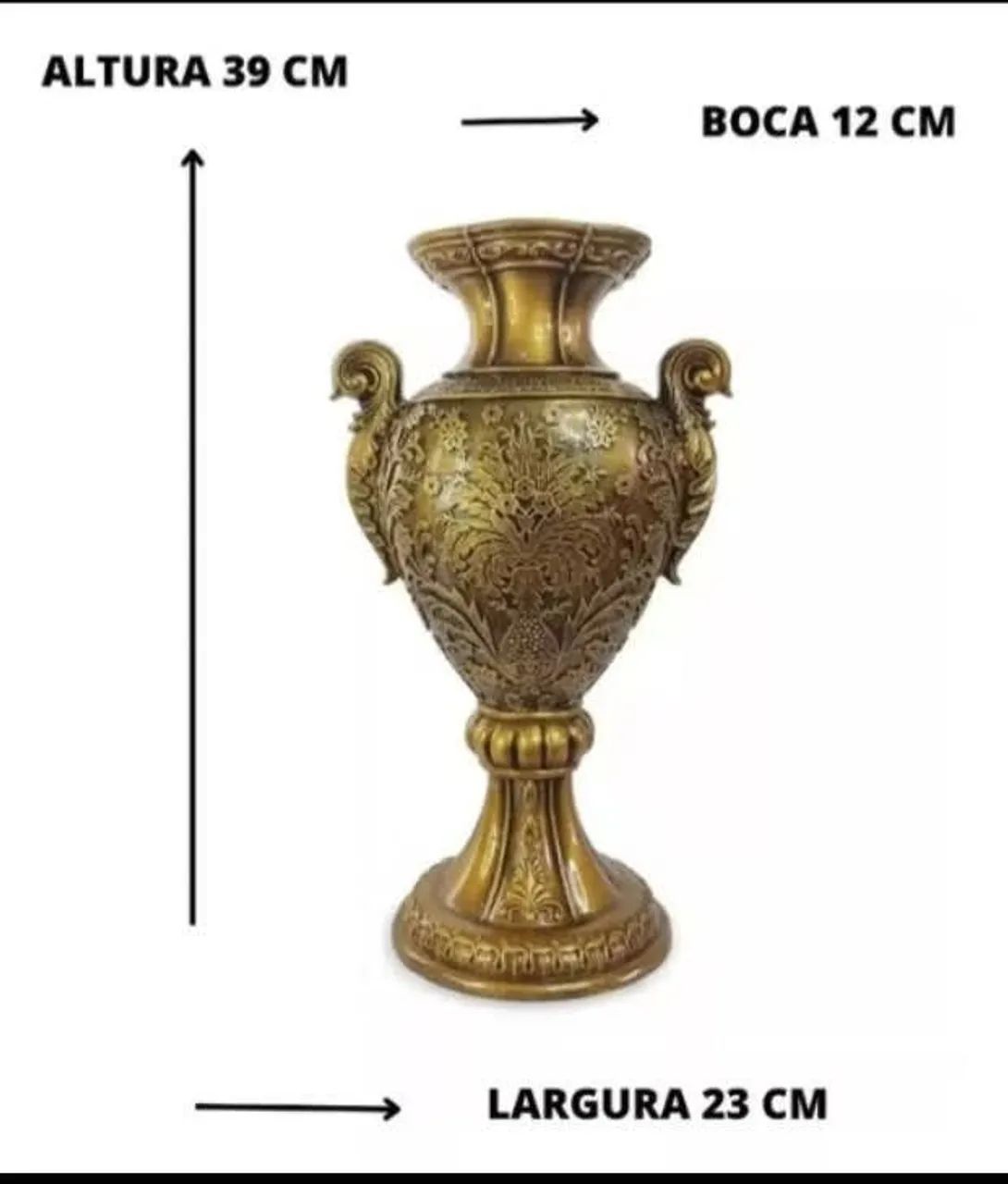 Vaso Resina Dourado  - Foto 2