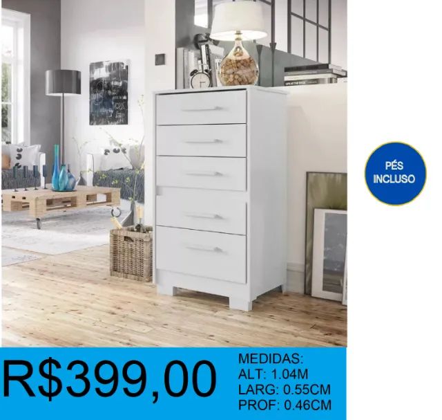Comoda- batrol - 5 gavetas - compre hoje e receba em até 72 horas - Foto 4