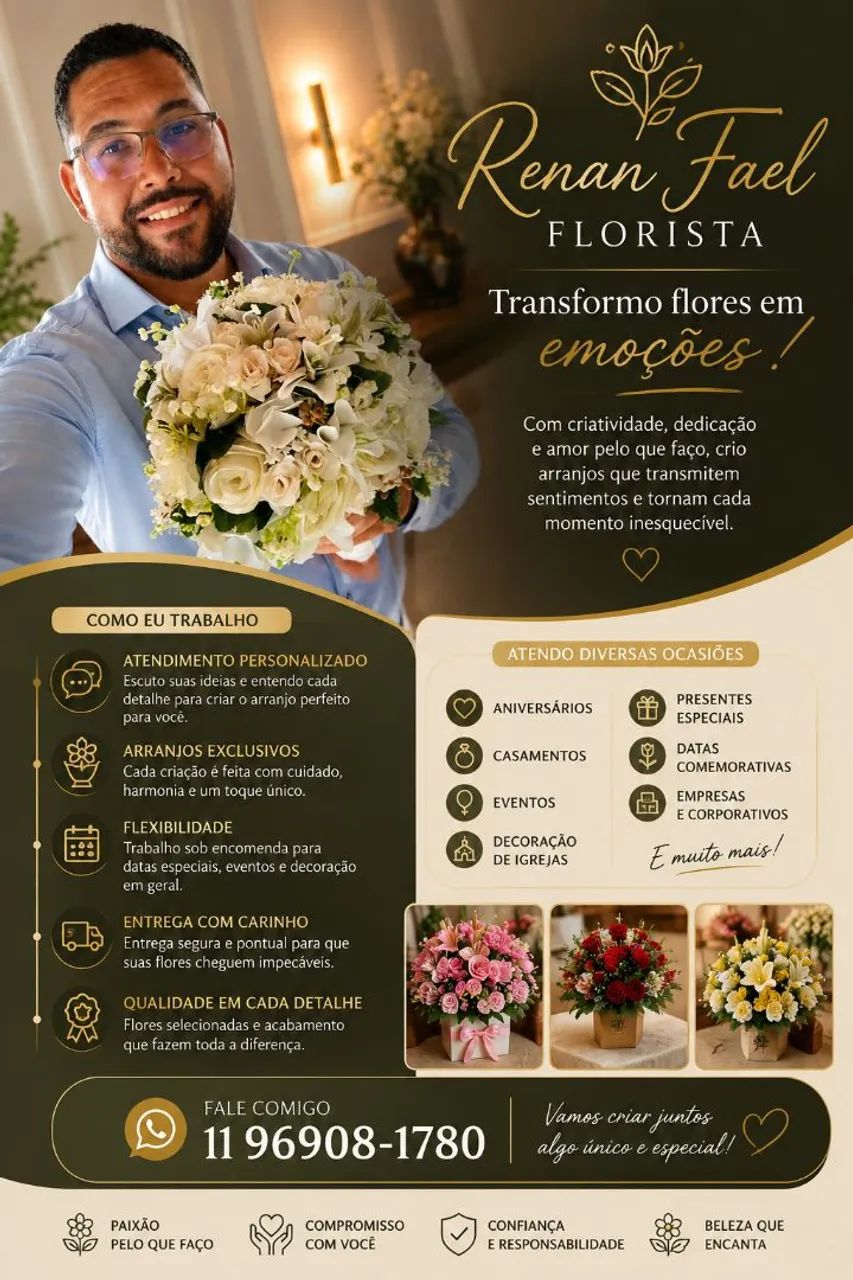 Florista executor de arranjos florais para eventos 