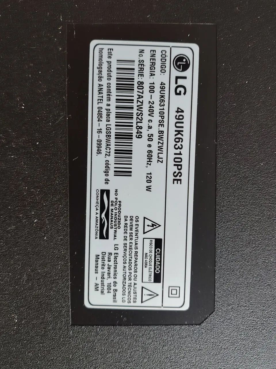 Peças tv lg 49uk6310pse
