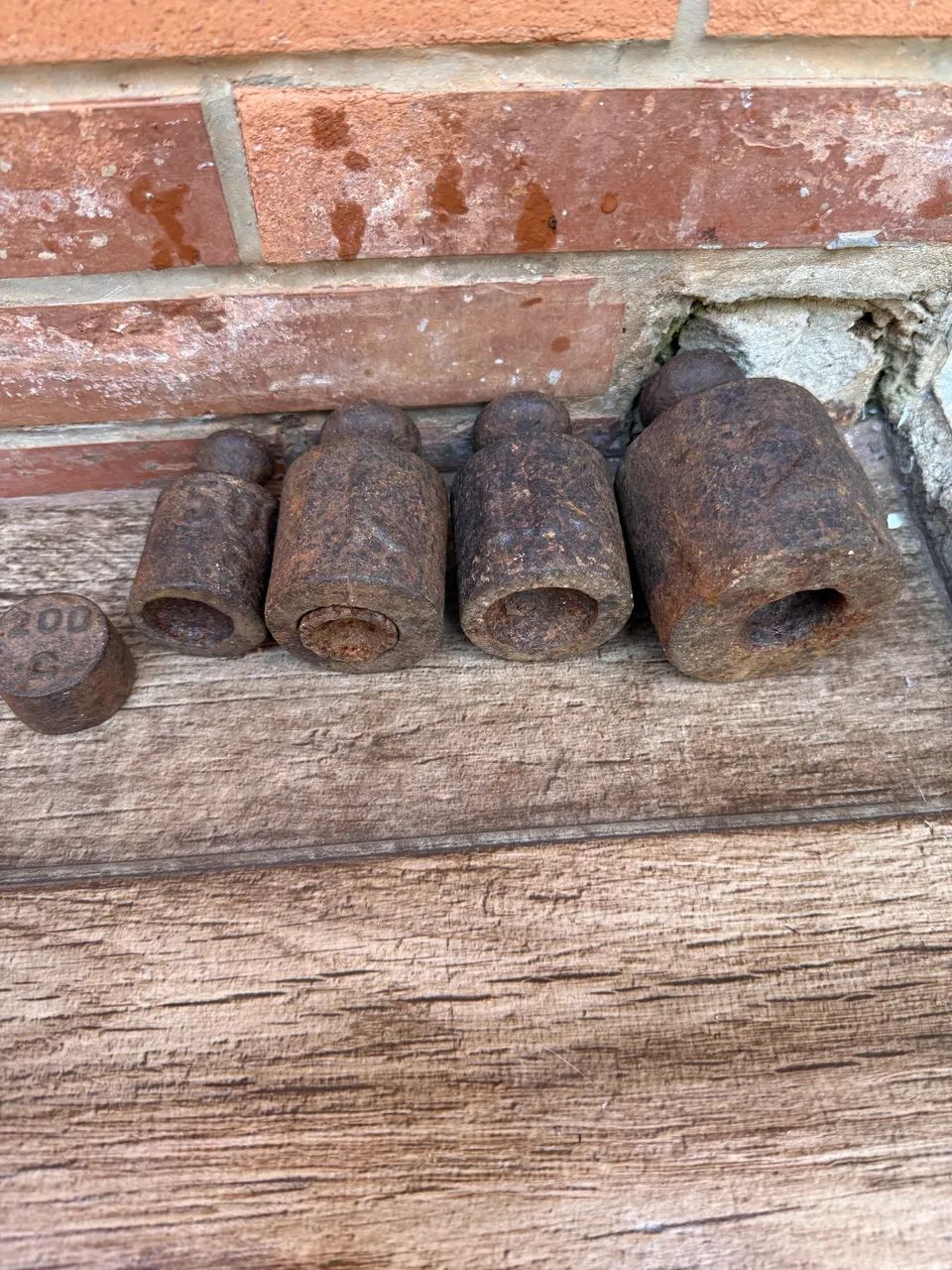 Pesos de balança antigo ( ferro fundido) - Foto 5