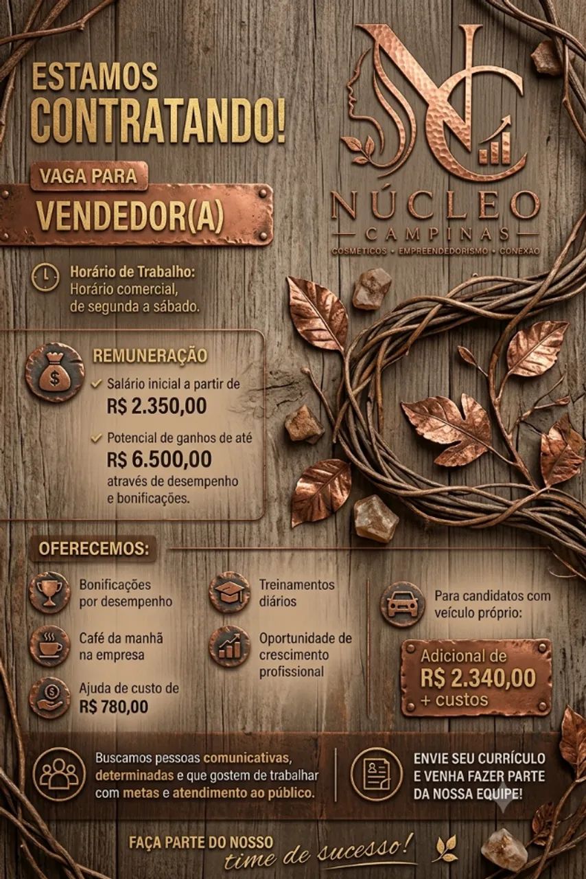VAGAS DE VENDEDOR(A) CAMPINAS