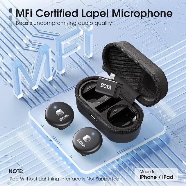 Microfone de lapela sem fio Omic BOYA para iPhone - Foto 4
