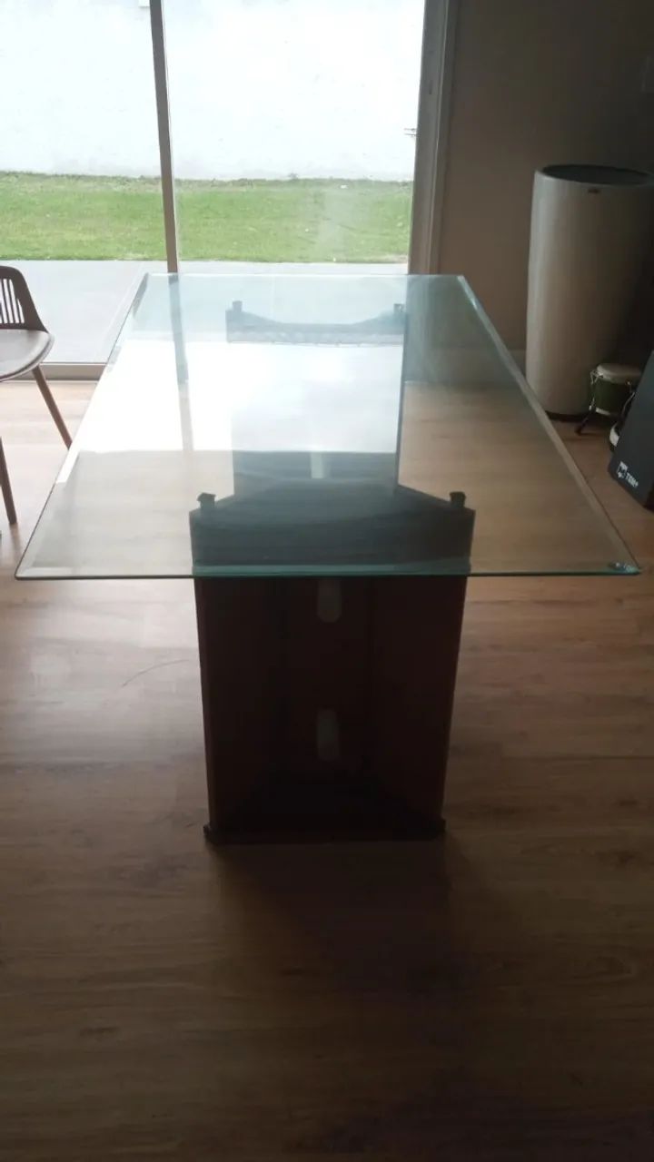 Mesa de Jantar Retangular com Tampo de Vidro - Foto 3