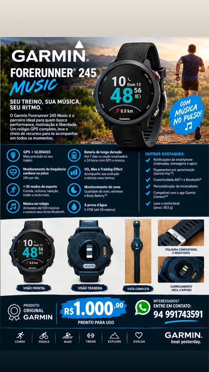Relógio Garmim Forerunner 245