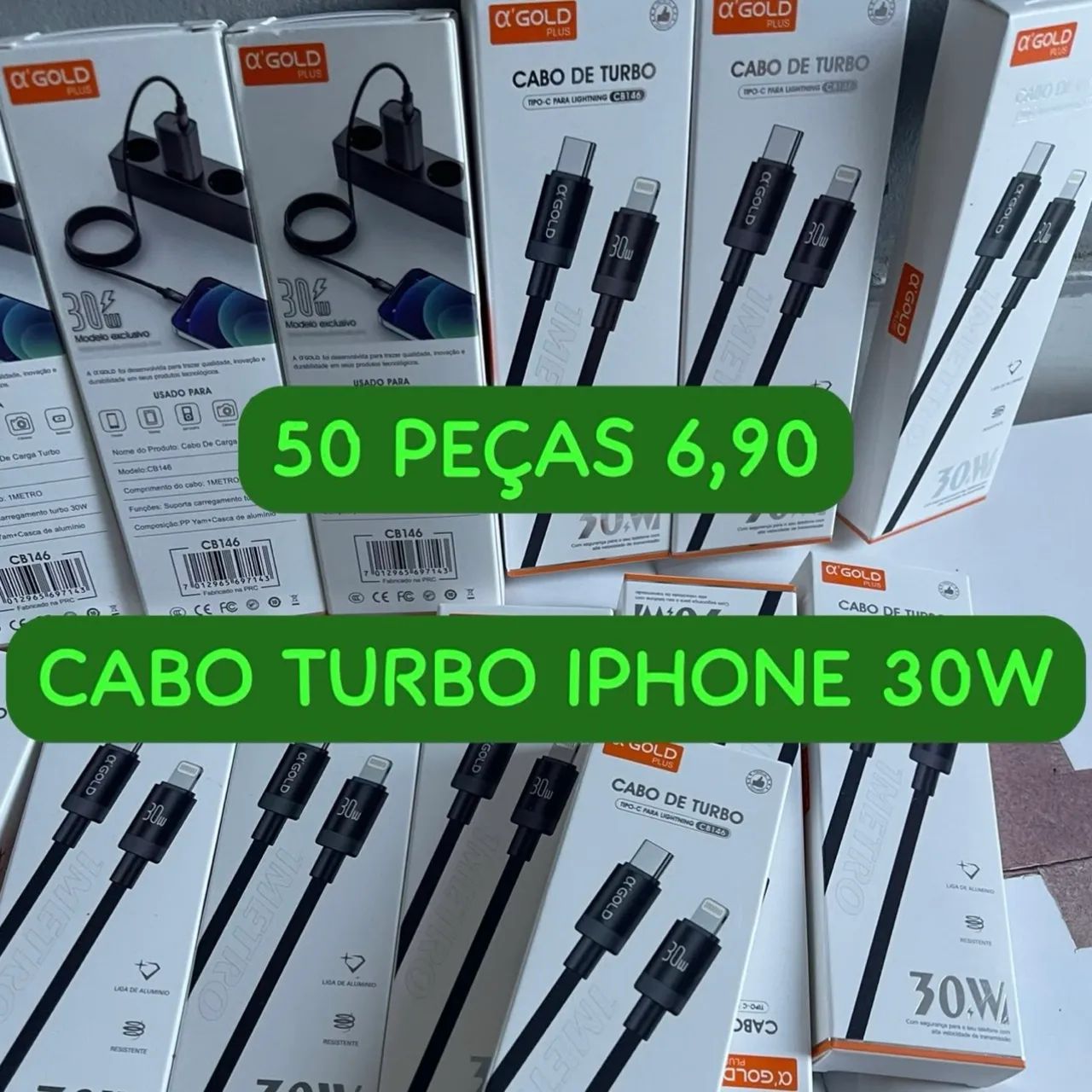 Cabo Turbo 30 W iPhone | preço especial acima de 50 peças 