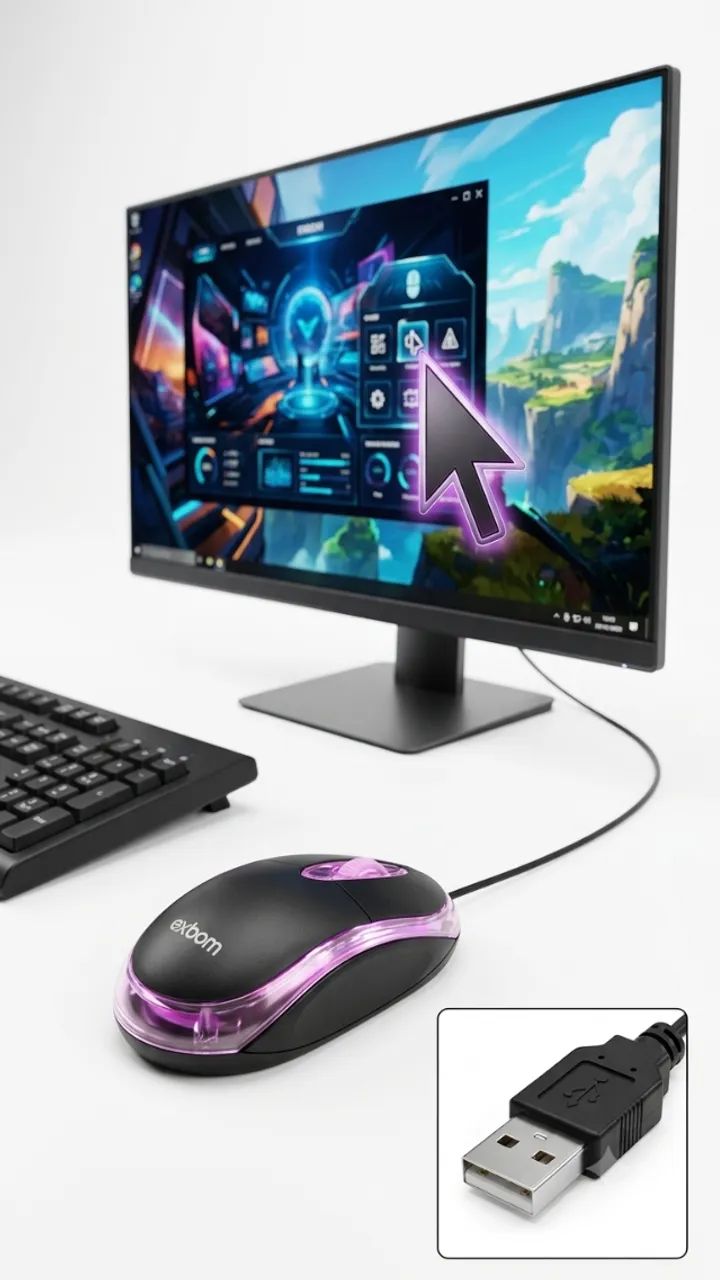 Mouse Optico Exbom Ms-9 1000 Dpi Usb Com Fio  - Foto 5