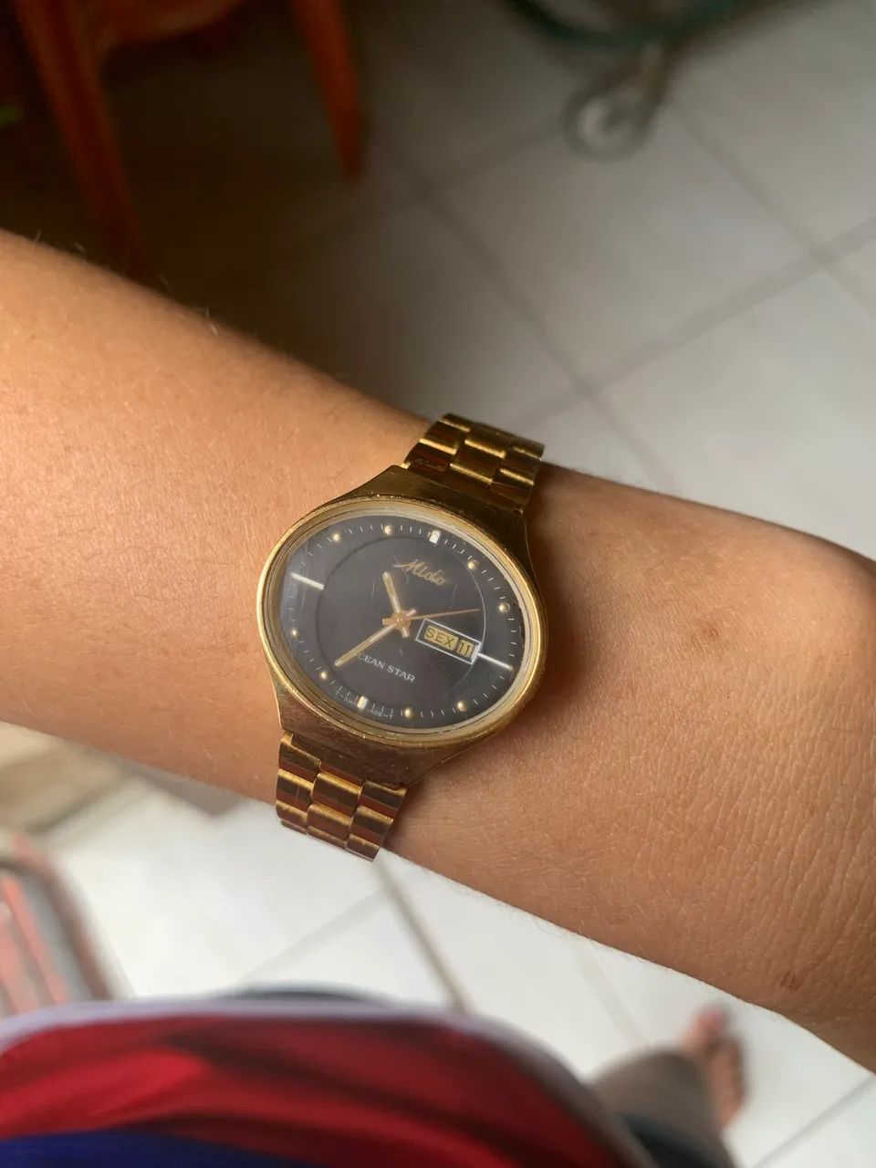 Relógio Mido Ocean Star Datoday Maracanã Automático Vintage Dourado