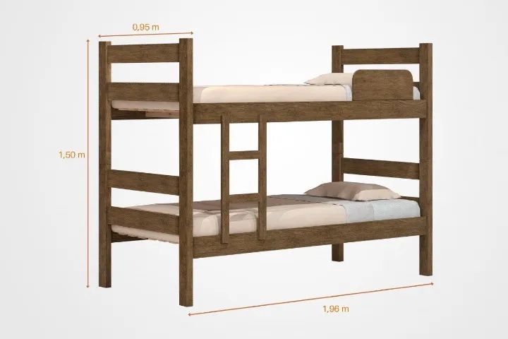 Cama Beliche em MDF Com escada e barra de proteção. Entrega grátis. - Foto 4