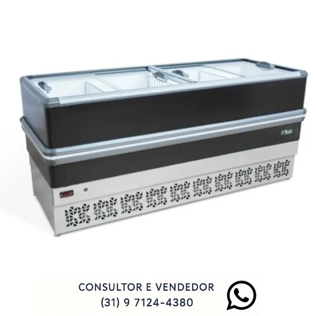 Ilha de Congelados 2M Vidro Reto Polar
