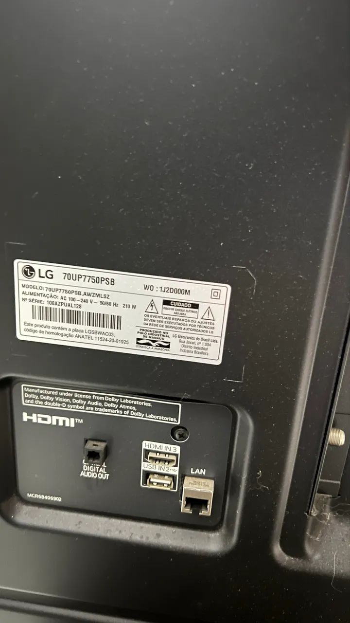 TV LG 70 polegadas 4K Smart - Tela quebrada - Foto 2