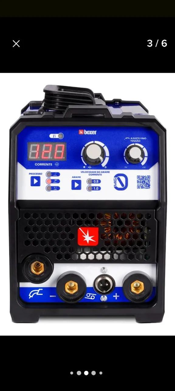 Vendo uma máquina de solda Boxer mig0 120ah arame sem gás na caixa bivolt 