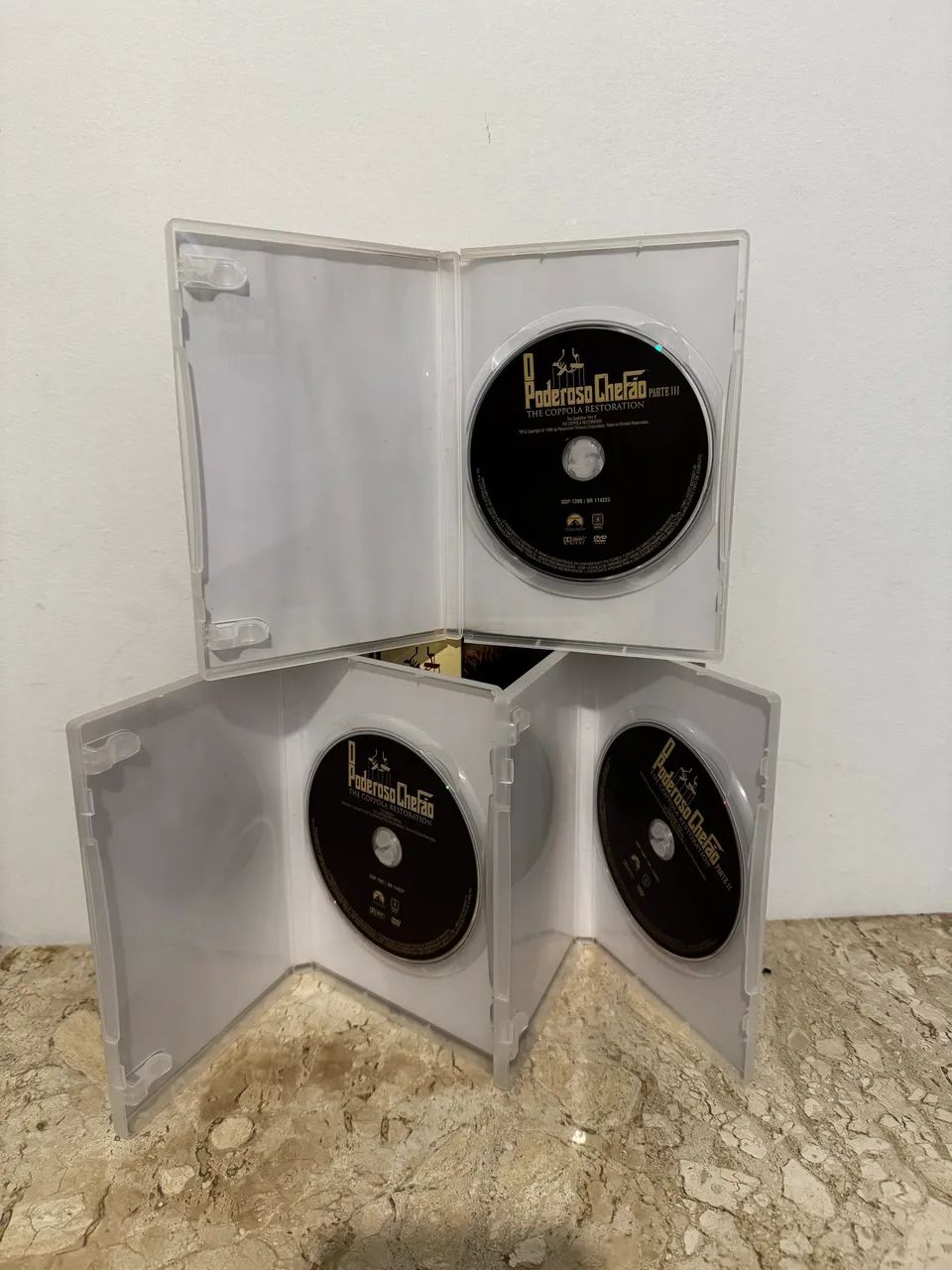 DVD: O Poderoso Chefao Parte 1 2 e 3 Com Luva - Excelente Estado De Colecionador - Foto 3