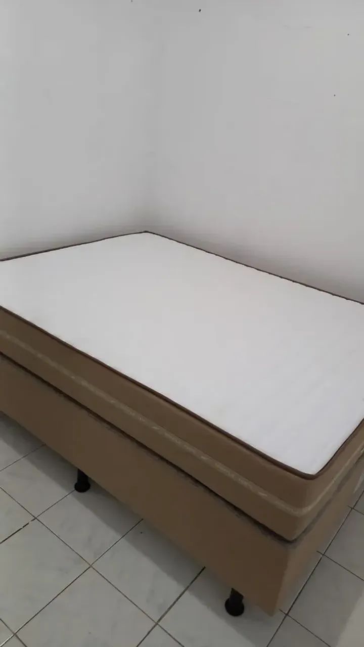 Cama Casal com Colchão e Base Individual Colchão de Espuma D33 Soft Pluma