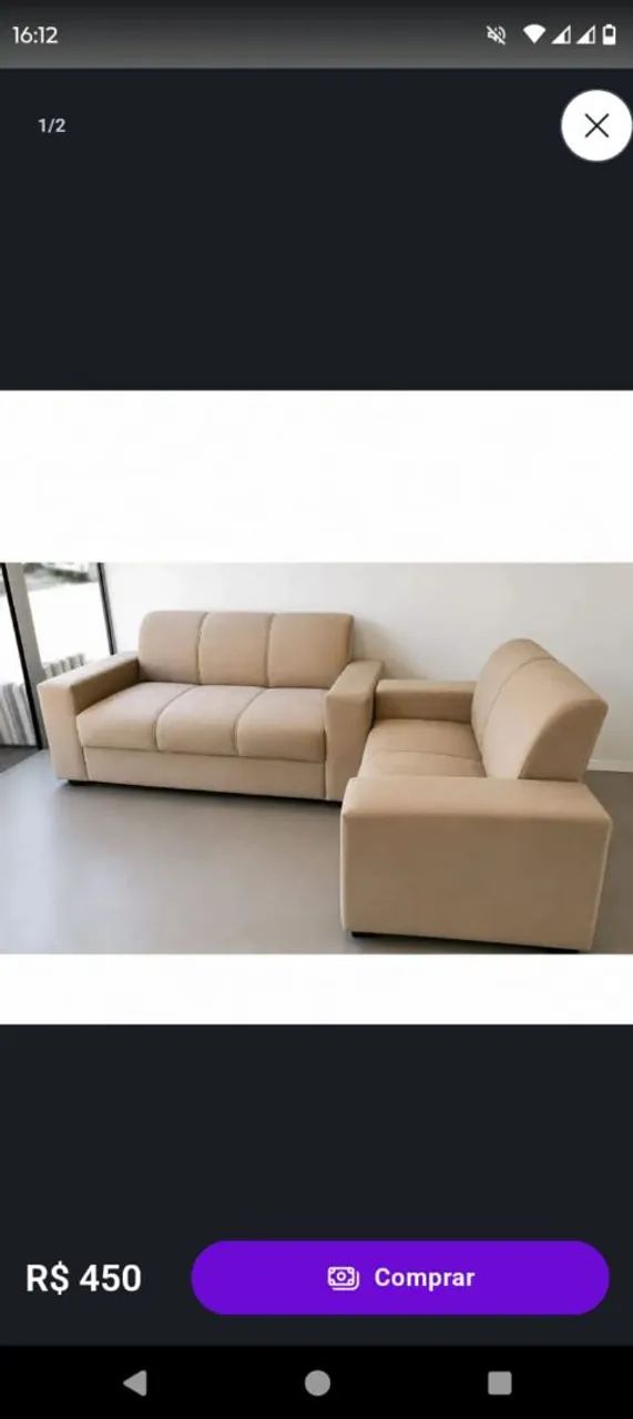 Sofá bege 2L - Foto 2
