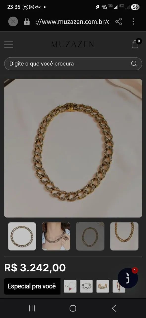 Colar Hector Albertazzi light grumê ouro vintage - Foto 3