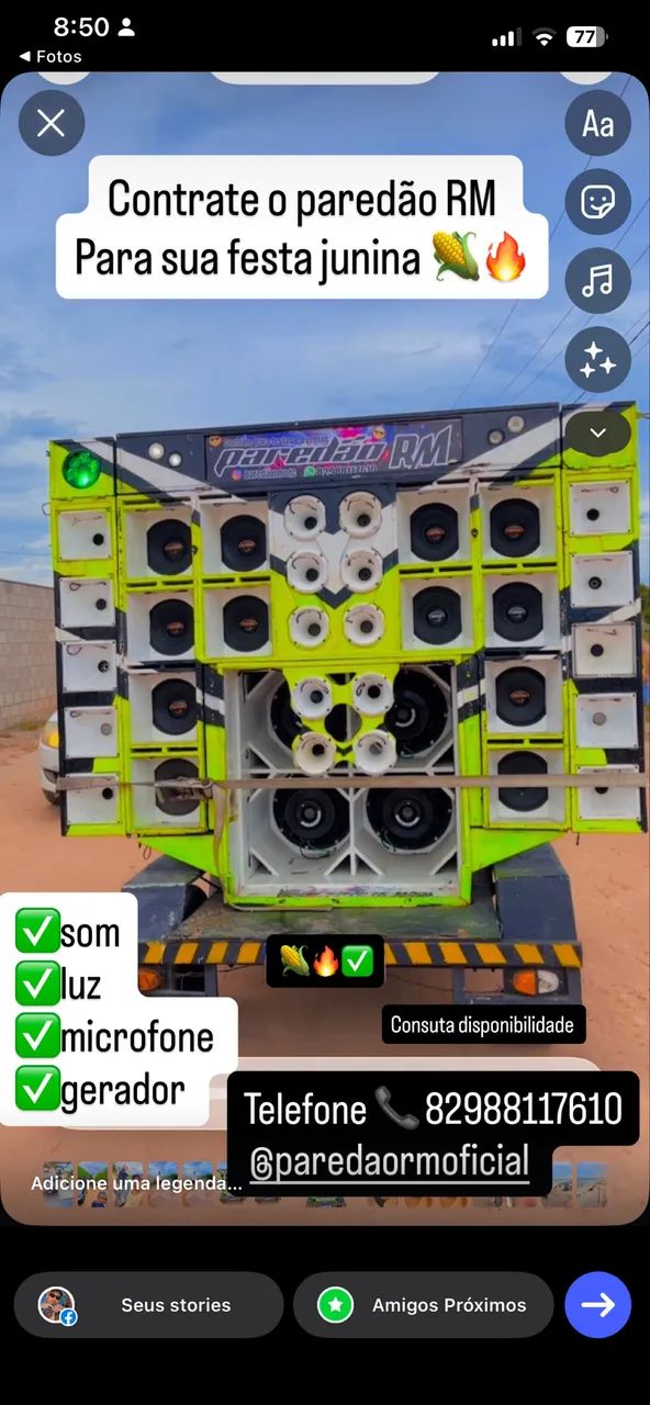 Vendo som paredão 
