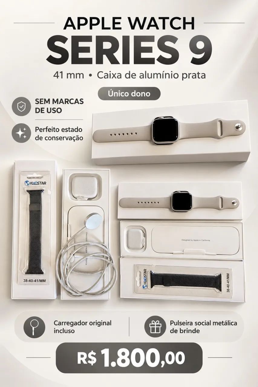Apple Watch Séries 9 - Novinho