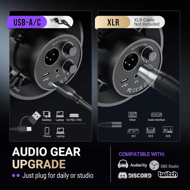 Microfone Dinâmico FIFINE K688 USB-C/XLR - Preto - Foto 4
