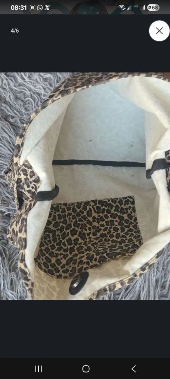 Bolsa de ombro tsuno com estampa de leopardo - Foto 4