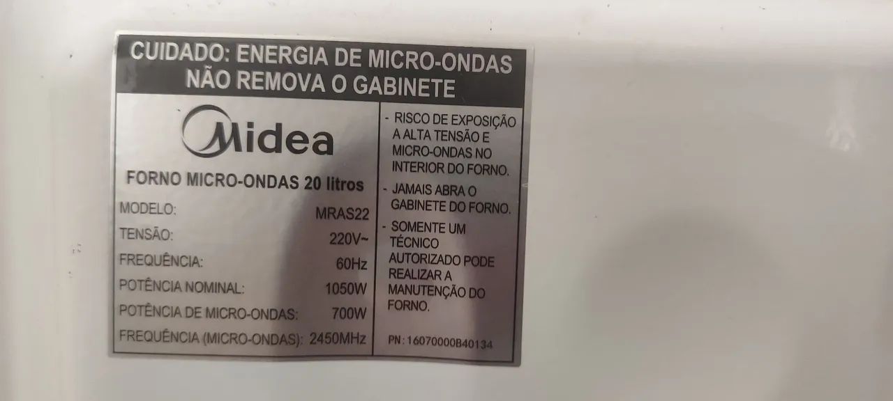 MICRO-ONDAS MIDEA 20L - FUNCIONANDO PERFEITAMENTE - Foto 2