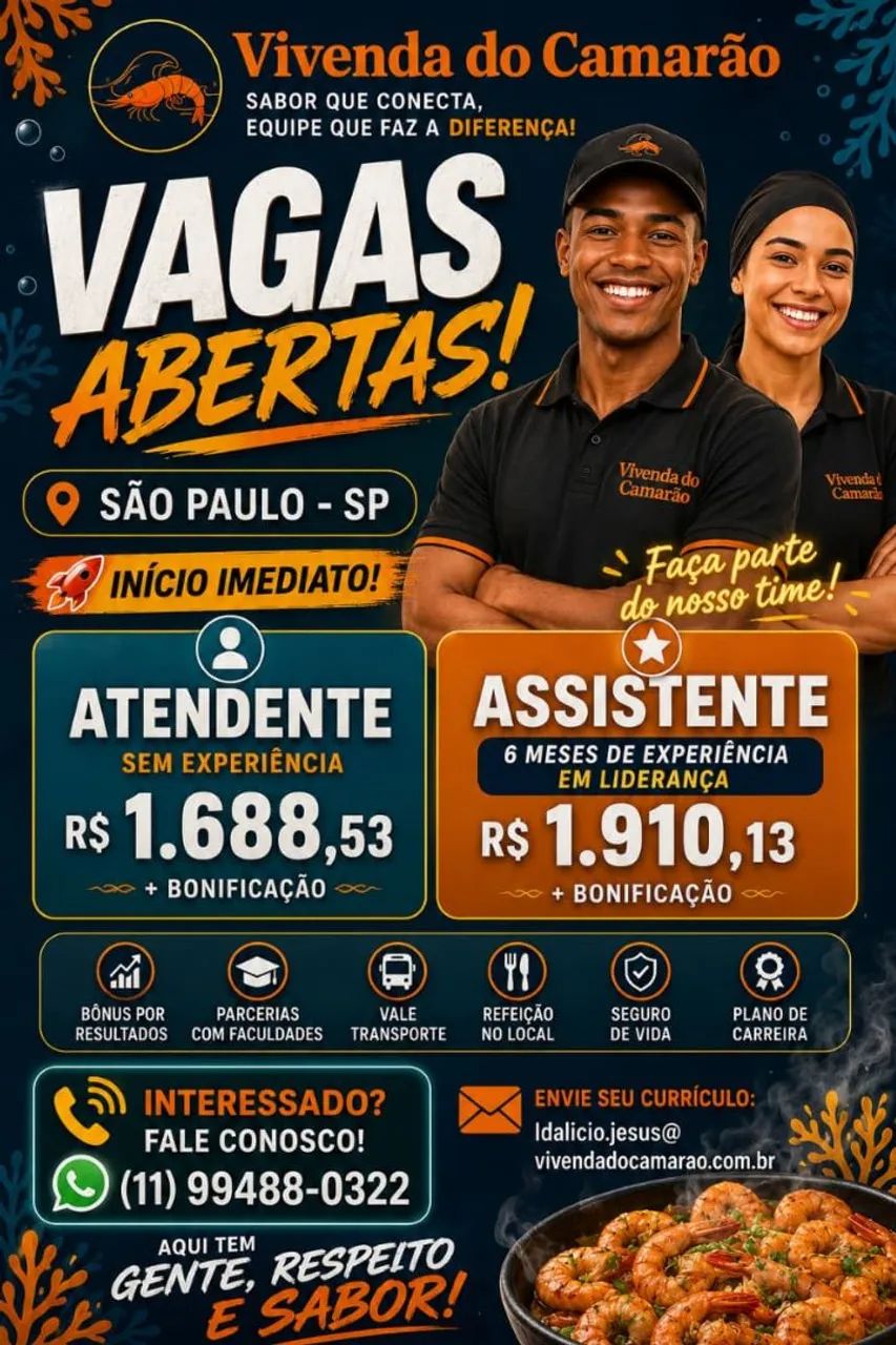 vagas de emprego -Inicio imediato!!!