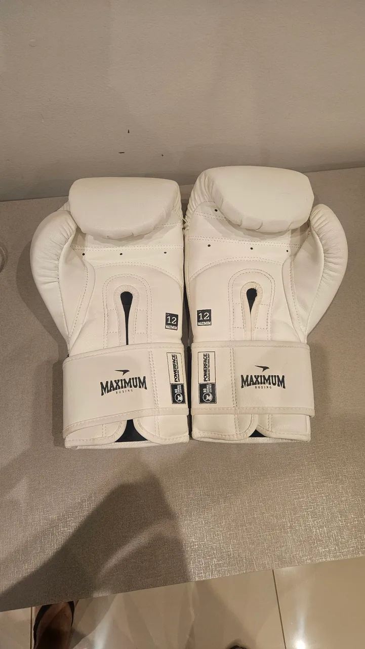 Luva de boxe Maximum 12oz branca - Foto 3