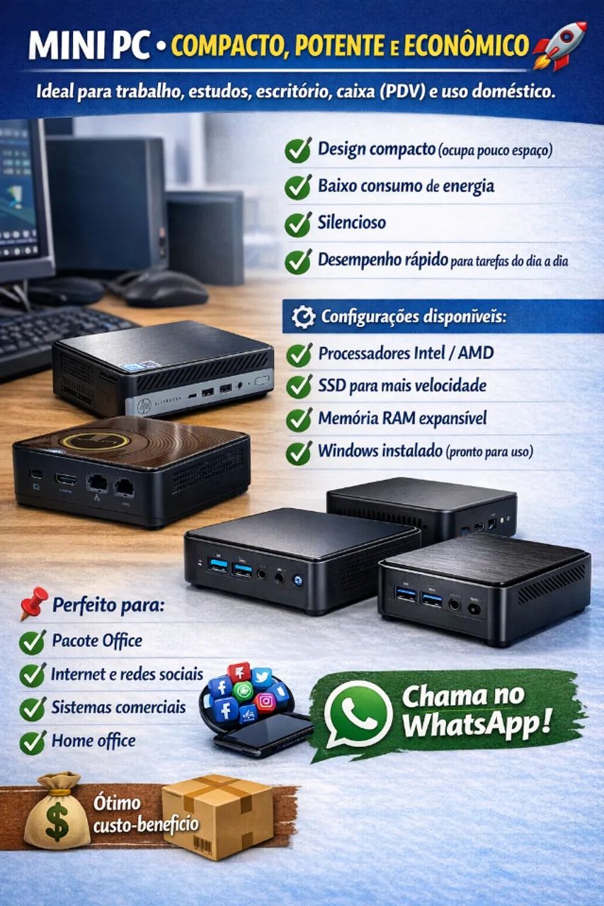 MINI PCs - COMPACTOS, POTENTES E ECONÔMICOS