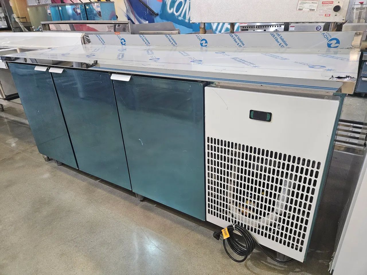 balcão de inox refrigerado 2m para preparo - novo