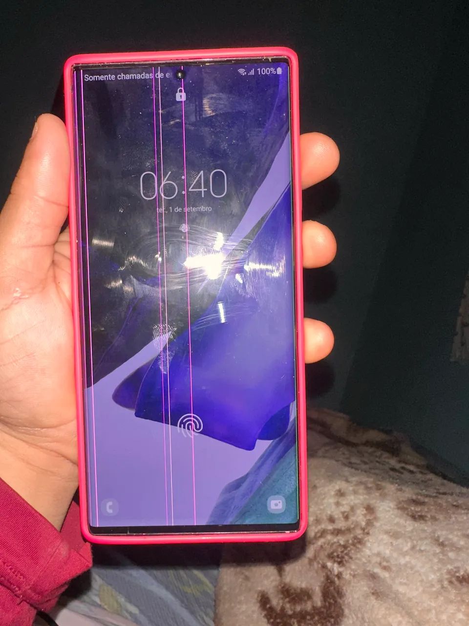 Samsung note 20 ultra com linha na tela - Foto 2