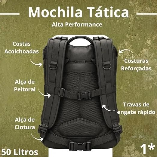Mochila tática militar 50 litros  - Foto 4