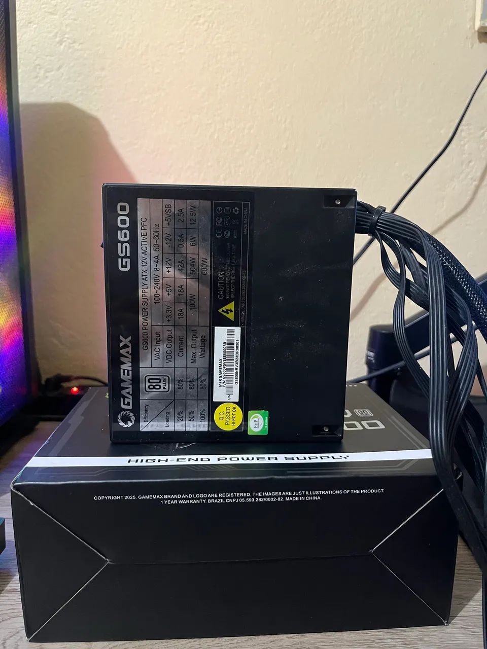 Fonte Gamemax GS 600 80Plus