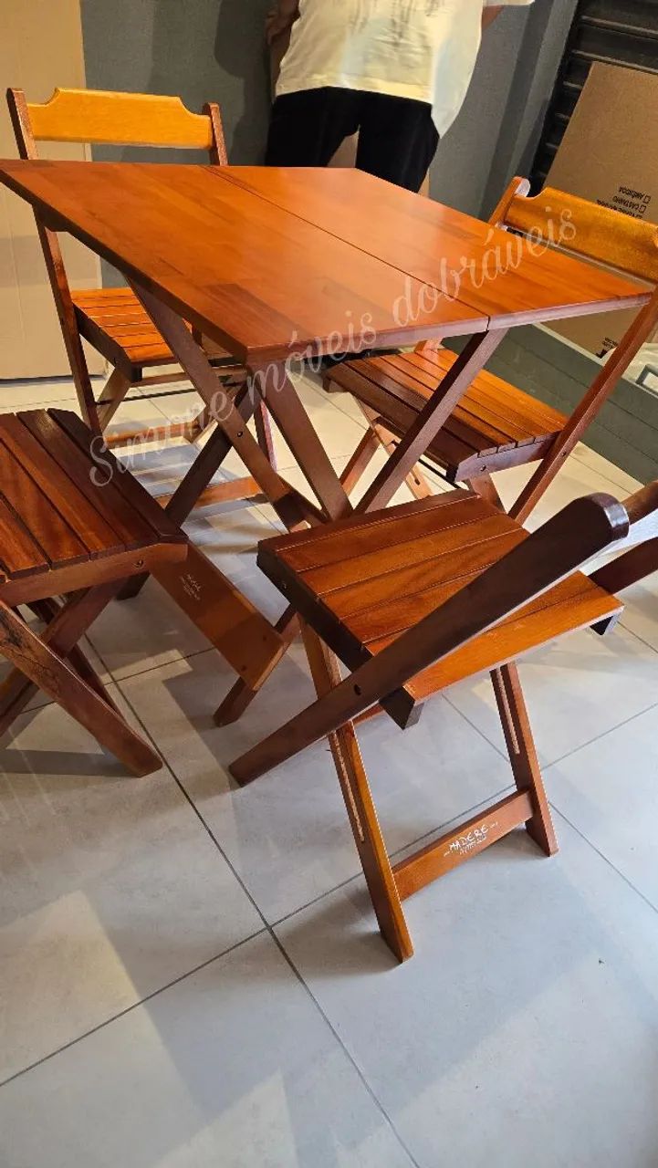 Mesa bar e restaurante dobraveis 70x70  - Foto 3